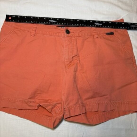 Eastern Mountain Sports Womens Orange Chino Shorts Sz 14 Hiking Casual Outdoors - Picture 10 of 10